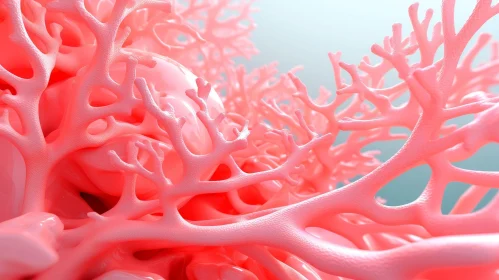 Pink Coral Reef 3D Illustration