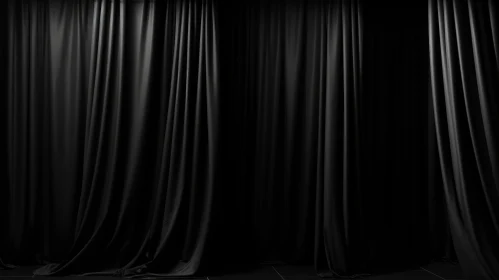 Theater Drapes on Black Stage - Mysterious Atmosphere