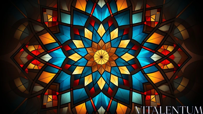 Unique Stained Glass Window Artwork AI Image