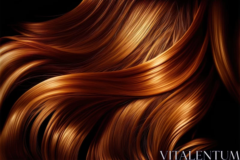 Captivating Orange Wavy Hair on Black Background | Photorealistic Art AI Image
