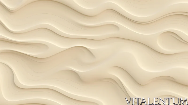 Smooth Wavy Surface Texture in Pale Yellow AI Image
