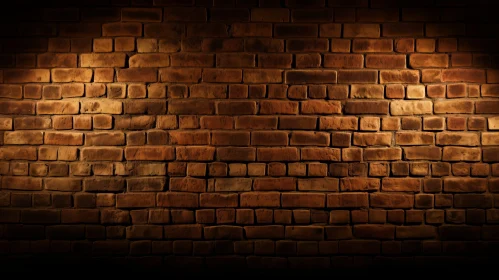 Spotlight on Brick Wall - Textured Brown Bricks