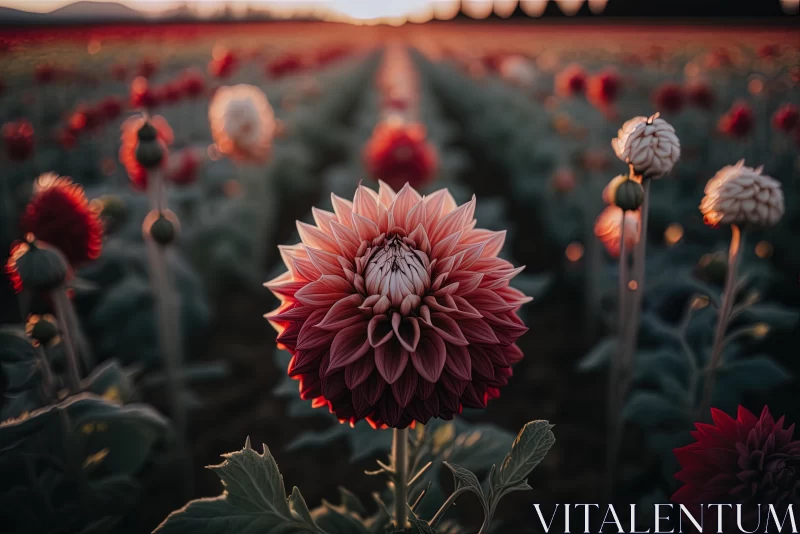 Vibrant Flower in Dahlia Field | Narrative-driven Visual Storytelling AI Image