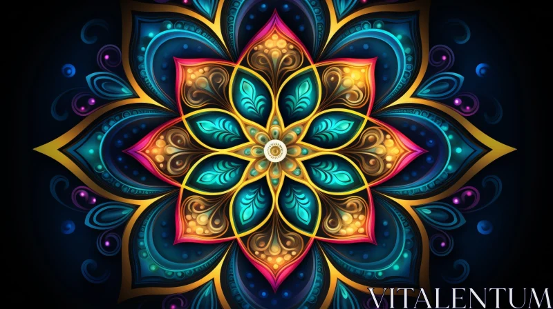 Colorful and Intricate Mandala Artwork AI Image