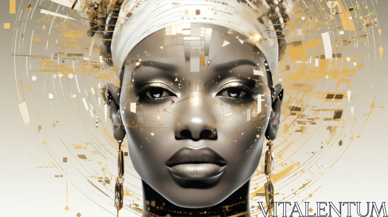 Futuristic African Woman Portrait AI Image