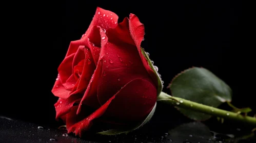 Red Rose in Full Bloom - Elegant Floral Photography