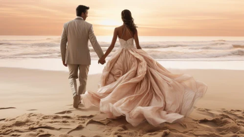 Romantic Beach Wedding Silhouettes at Sunset