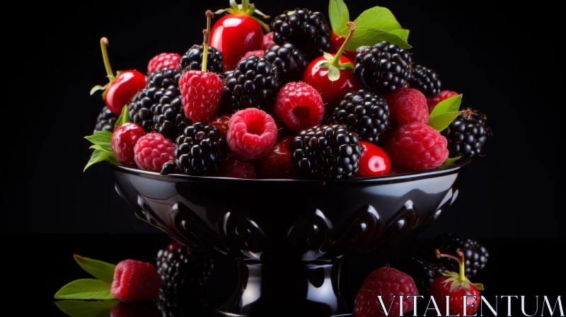 Delicious Bowl of Fresh Berries - Studio Shot AI Image