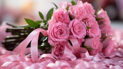 Pink Roses Bouquet Close-Up