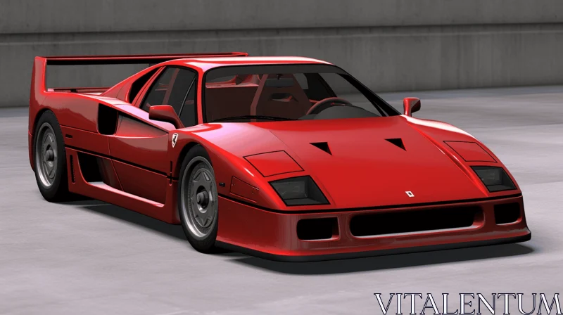 Red Sports Car - Captivating 3D Render - Maya - PS1 Graphics AI Image