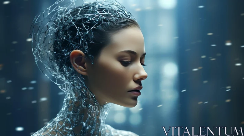 AI ART Futuristic Cybernetic Woman Portrait