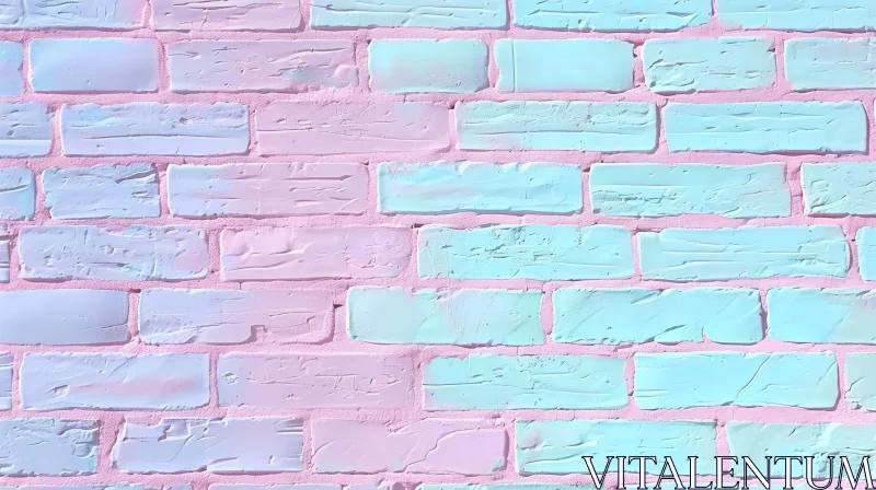Pastel Brick Wall Background AI Image