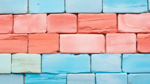 Pastel Brick Wall Texture Close-Up