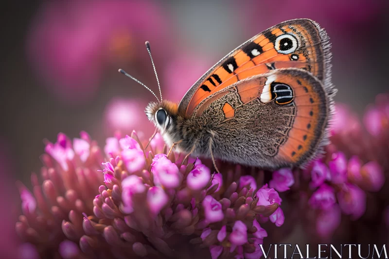 Captivating Brown Butterfly on Pink Flower - Nature's Beauty AI Image