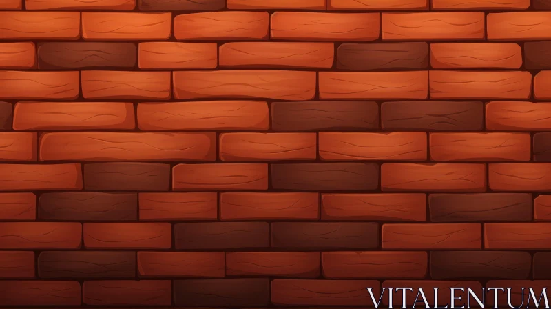 Cartoon Brick Wall Background AI Image