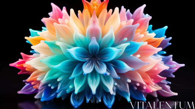 AI ART Colorful 3D Flower Artwork