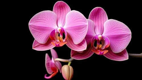 Pink Orchids Close-Up: Delicate Beauty Captured in Photo
