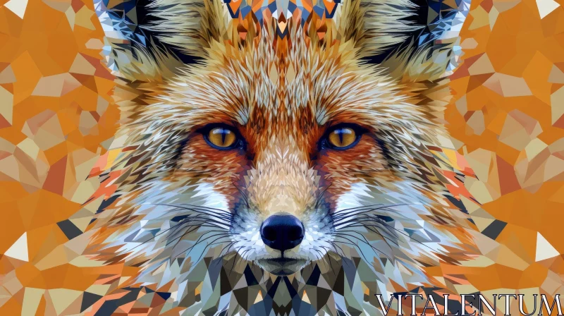 Red Fox Portrait: Amber Eyes and Warm Colors AI Image