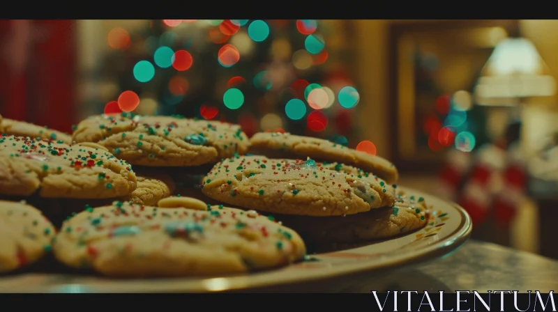 Christmas Cookies on Plate - Festive Treats AI Image