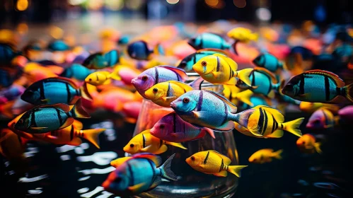 Colorful Tropical Fish Swimming in Clear Blue Ocean