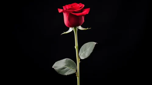 Red Rose in Full Bloom - Elegant Flower Photography