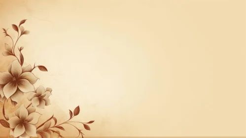 Romantic Vintage Floral Background - Cream and Brown