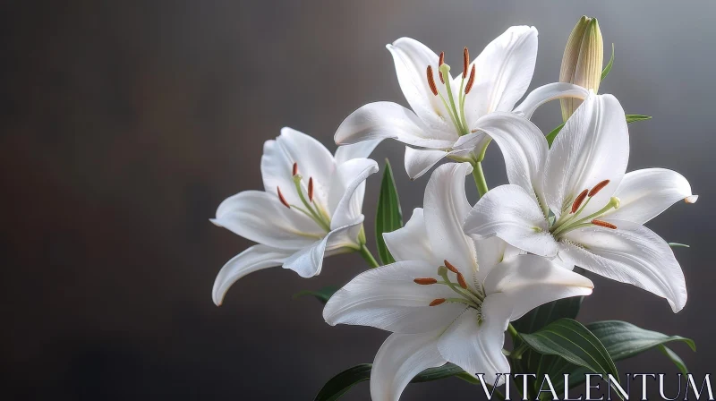 AI ART White Lily Flower Photography
