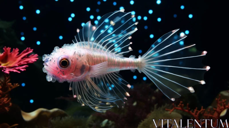 Bioluminescent Fish - 3D Rendering Illumination AI Image