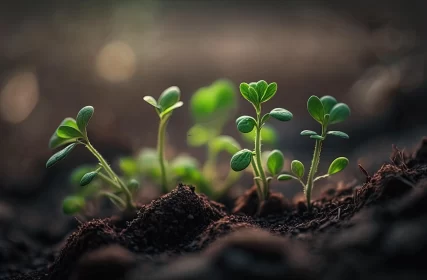 Captivating Seedlings: A Soft Focus Journey into Nature's Delicate Beauty