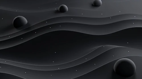 Dark Abstract Landscape 3D Rendering