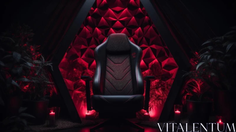 Futuristic Black Gaming Chair - Moody Product Shot AI Image