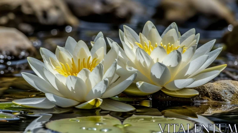 Serene Water Lilies in Bloom AI Image