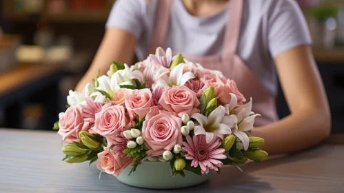 Pink and White Flowers in Flower Shop