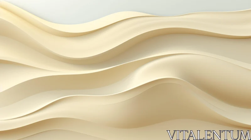 Cream-Colored Wavy Surface - 3D Render Texture AI Image
