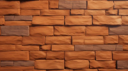 Rustic Red Brick Wall - Imperfect Alignment and Varying Shades