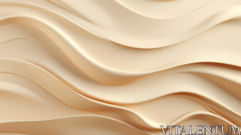 Creamy Wavy Surface 3D Render for Backgrounds AI Image