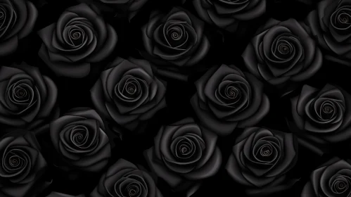 Luxurious Black Roses Seamless Pattern