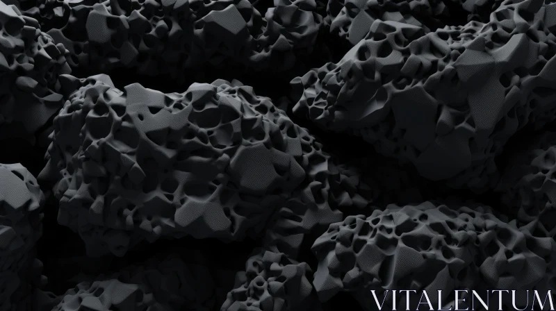 AI ART Dark Rock Texture - 3D Rendering