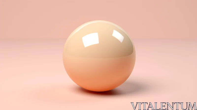 Pink Sphere on Pink Background - 3D Rendering AI Image