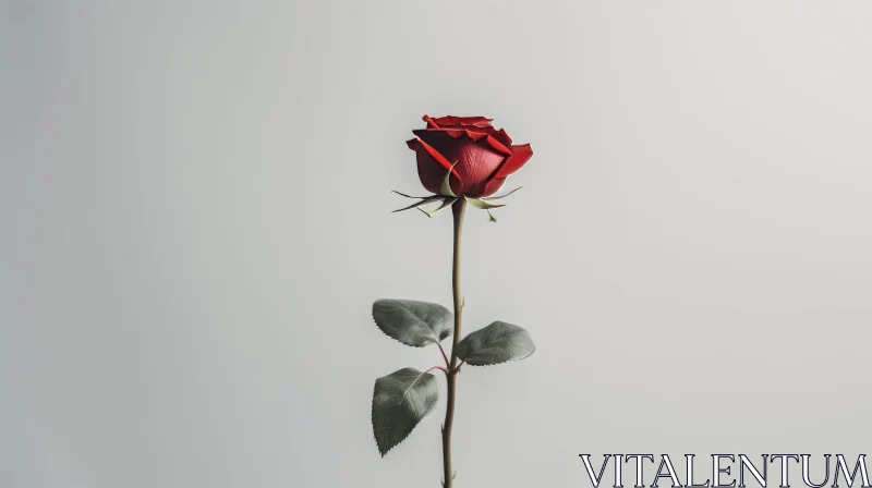 Red Rose in Full Bloom - Romantic Symbolism AI Image