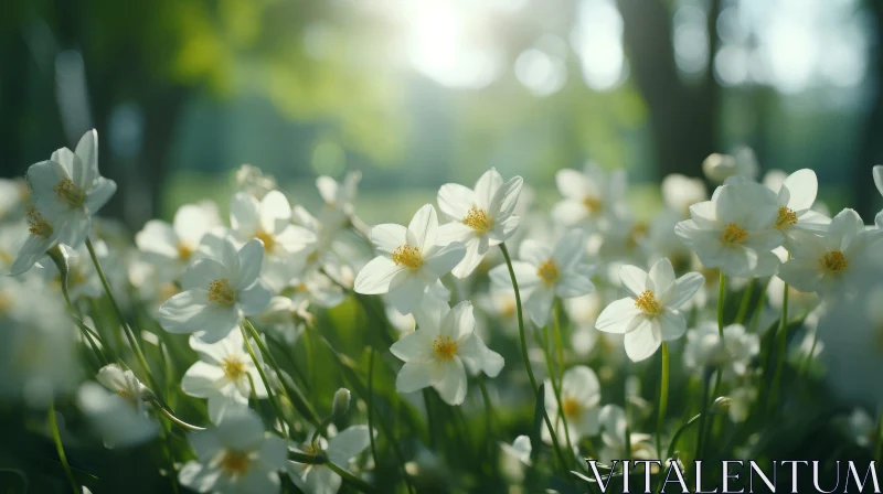 White Flowers Close-Up: Nature's Beauty Captured AI Image