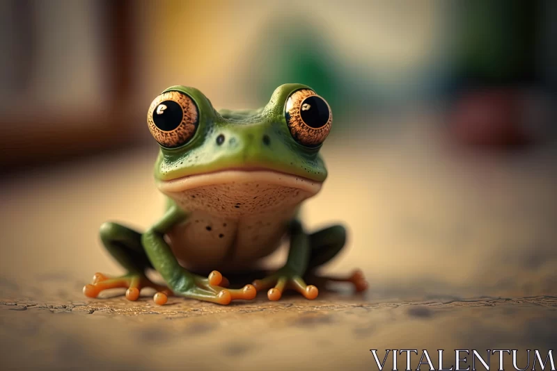 Captivating Frog Photography: Lively Movement and Vibrant Colors AI Image