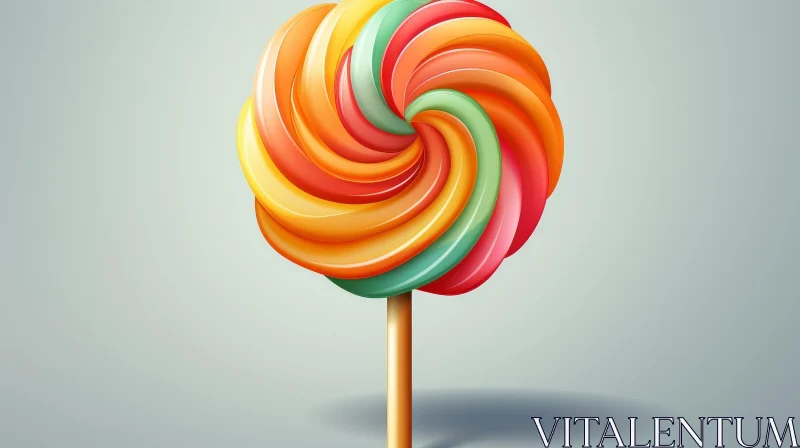 AI ART Colorful Spiral Lollipop 3D Rendering
