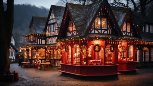 Winter Wonderland: Serene European Village Christmas Scene