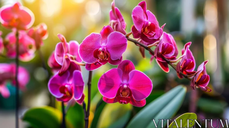 Elegant Purple Orchids in Soft Light AI Image