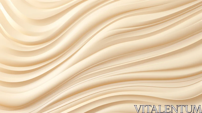 Wavy Surface 3D Rendering in Beige and Cream AI Image