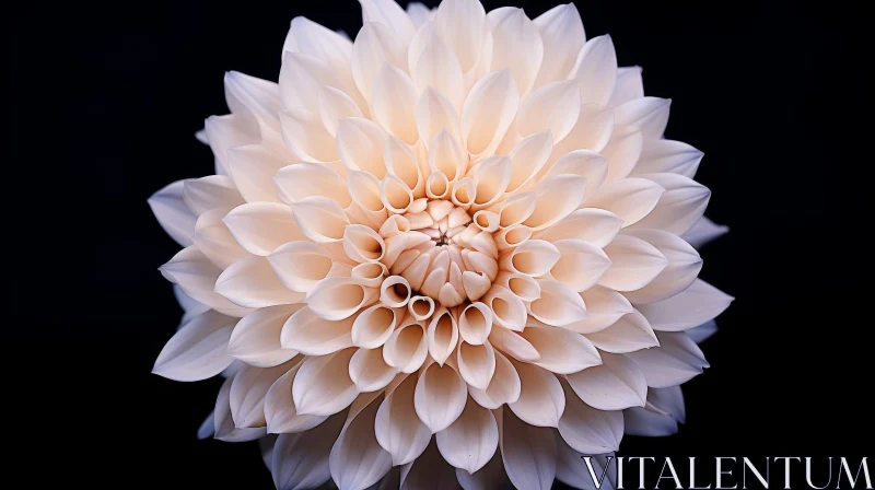 White Dahlia Flower Close-up: Botanical Elegance in Bloom AI Image