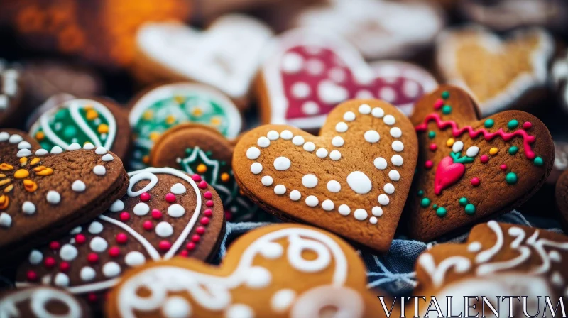 Delicious Gingerbread Cookies - Close-up Image AI Image