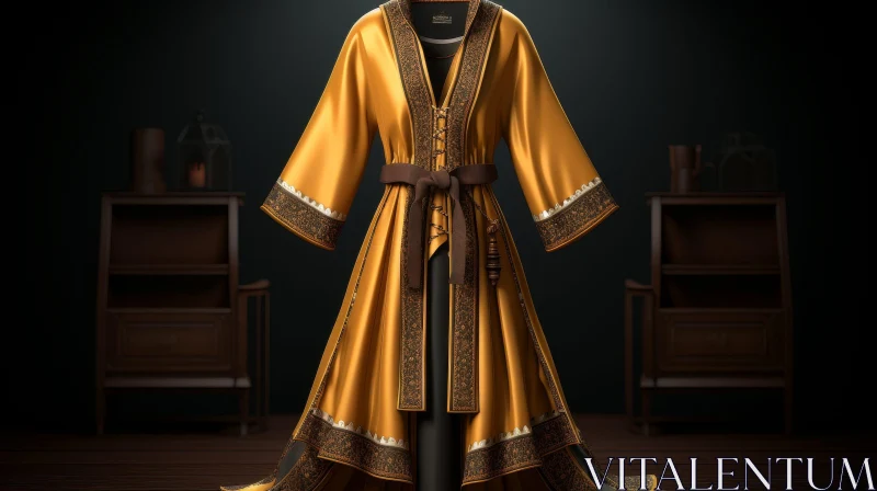 Luxurious Golden Robe 3D Rendering AI Image