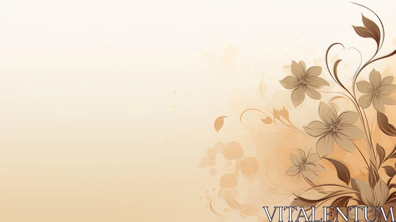 AI ART Neutral Floral Background with Gradient Pattern